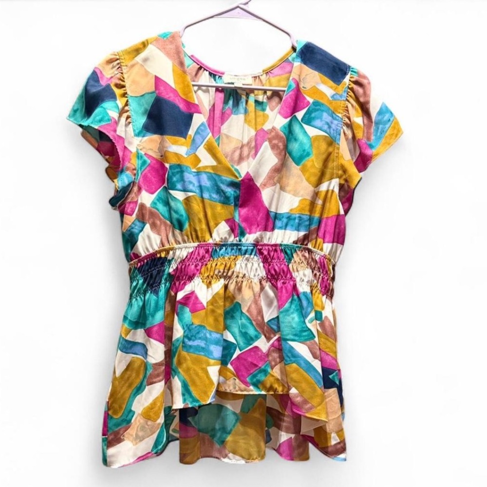 Umgee Multicolor Abstract Print Blouse